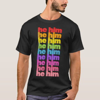 HeHim Pronouns Retro Faded Design 2 T-shirt
