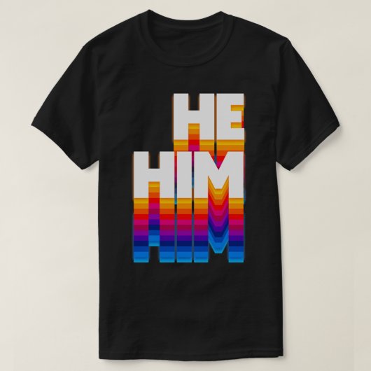 HeHim Pronouns Retro Faded Design 3 T-shirt (Design voorkant)