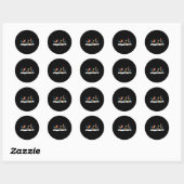 Hei Hei Kerstkip - Uni  Ronde Sticker (Vel)
