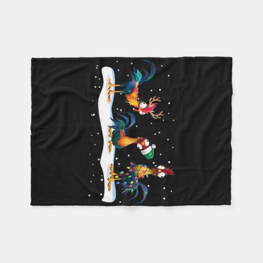 Hei Hei Kip Kerst - Uni Fleece Deken (Voorkant (Horizontaal))