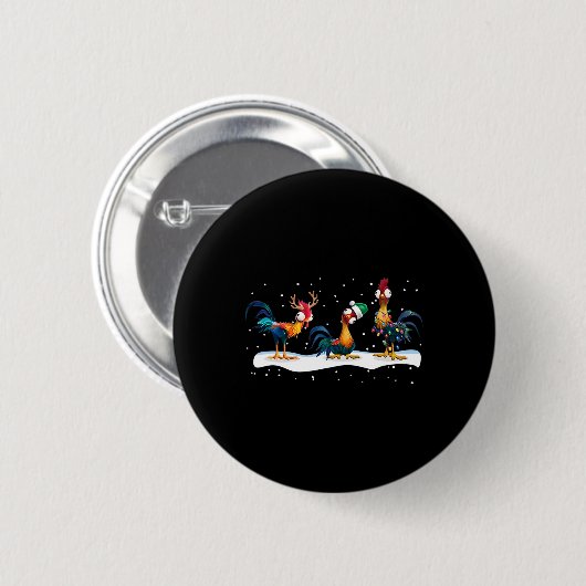 Hei Hei Kip Kerst - Uni Ronde Button 5,7 Cm (Voorkant /achterkant)