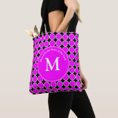 HEI ROZE Stippen Cirkels MONOGRAMME Tote Bag (Dichtbij)