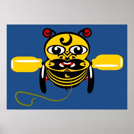 Hei Tiki Bee Speelgoed Maori Design Nieuw-Zeeland Poster (Voorkant)