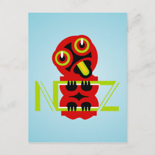 Hei Tiki Maori Design NZ Text Art Briefkaart