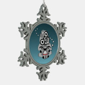 Hei Tiki Nieuw-Zeeland Drum Maori design Tin Sneeuwvlok Ornament (Links)