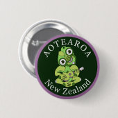 Hei Tiki Nieuw-Zeelandse badge Ronde Button 5,7 Cm (Voorkant /achterkant)