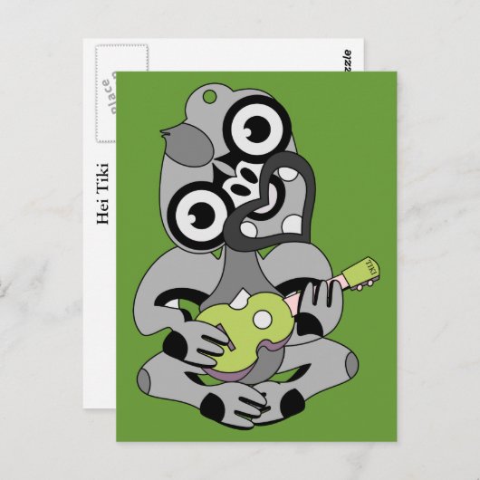 Hei Tiki Ukulele Aotearoa-Briefkaart Briefkaart (Voorkant / Achterkant)