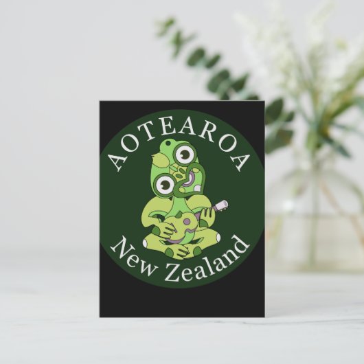 Hei Tiki Ukulele Aotearoa-Briefkaart Briefkaart (Staand voorkant)