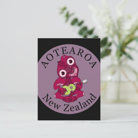 Hei Tiki Ukulele Aotearoa-Briefkaart Briefkaart (Staand voorkant)