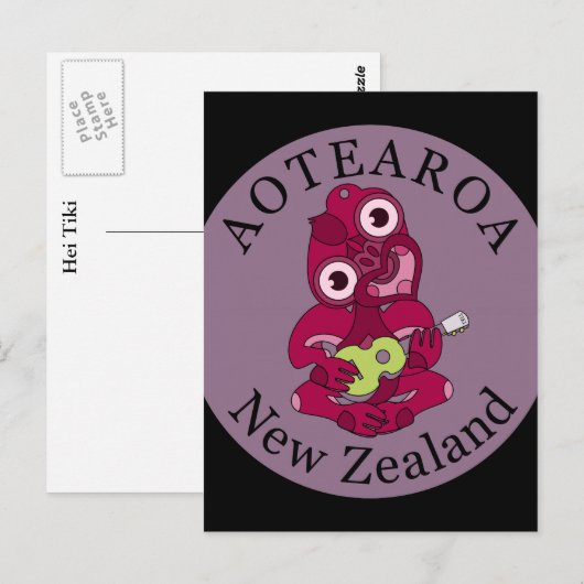 Hei Tiki Ukulele Aotearoa-Briefkaart Briefkaart (Voorkant / Achterkant)