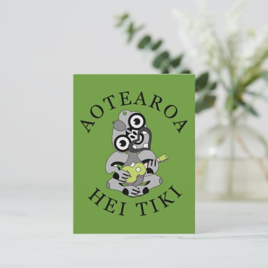 Hei Tiki Ukulele Aotearoa-Briefkaart Briefkaart (Staand voorkant)