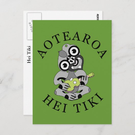 Hei Tiki Ukulele Aotearoa-Briefkaart Briefkaart (Voorkant / Achterkant)