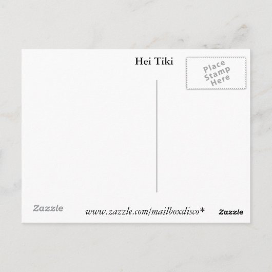 Hei Tiki Ukulele Briefkaart zwart (Achterkant)