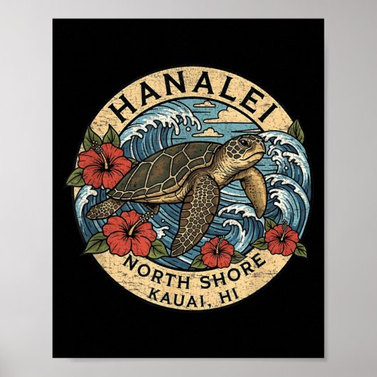 Hei Zeeschildpad Kauai Hawaii Vakantie Hawaiaans Poster (Voorkant)