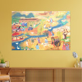 Heian Courtyard Scene: Tales from a Gilded Scroll Canvas Afdruk (Insitu (Woonkamer))