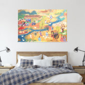 Heian Courtyard Scene: Tales from a Gilded Scroll Canvas Afdruk (Insitu (Slaapkamer))