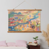 Heian Courtyard Scene: Tales from a Gilded Scroll Hangend Wandkleed (Slaapkamer)