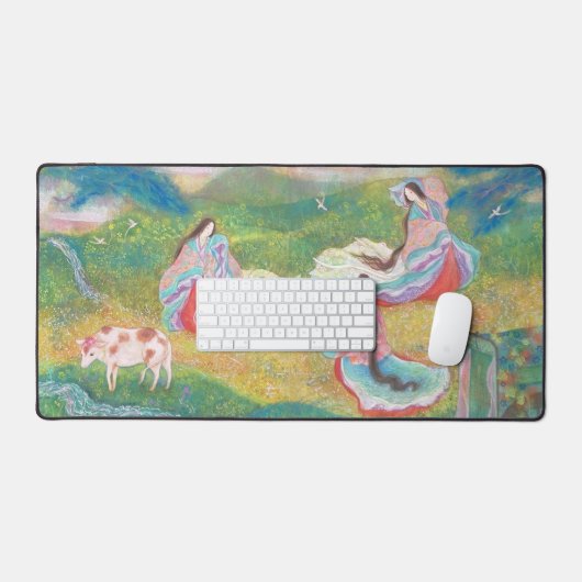 Heian Elysium: Ladies in a Spring Meadow Bureaumat (Keyboard & Muis)