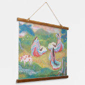 Heian Elysium: Ladies in a Spring Meadow  Hangend Wandkleed (Gebogen)
