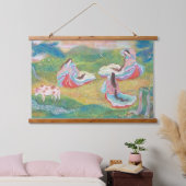 Heian Elysium: Ladies in a Spring Meadow  Hangend Wandkleed (Slaapkamer)