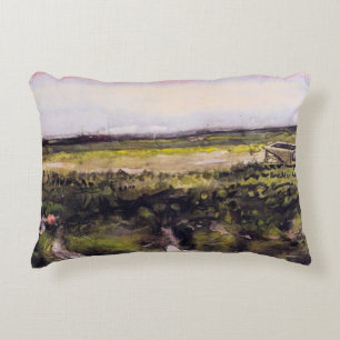 Heide met kruiwagen door Vincent van Gogh Decoratief Kussen