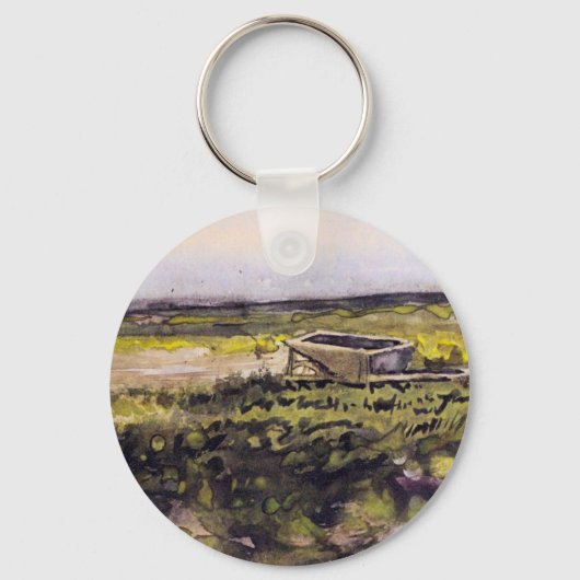 Heide met kruiwagen door Vincent van Gogh Sleutelhanger (Voorkant)
