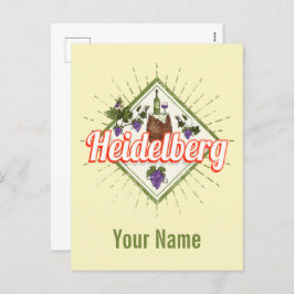 Heidelberg am Neckar Germany Retro Wine  Feestdagenkaart