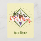 Heidelberg am Neckar Germany Retro Wine  Feestdagenkaart (Voorkant)