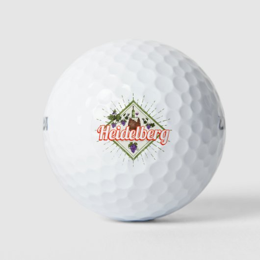 Heidelberg am Neckar Germany Retro Wine  Golfballen (Voorkant)