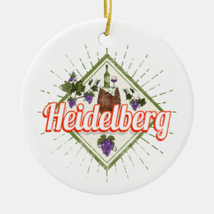 Heidelberg am Neckar Germany Retro Wine  Keramisch Ornament
