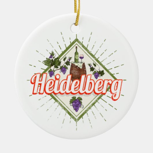 Heidelberg am Neckar Germany Retro Wine  Keramisch Ornament (Voorkant)