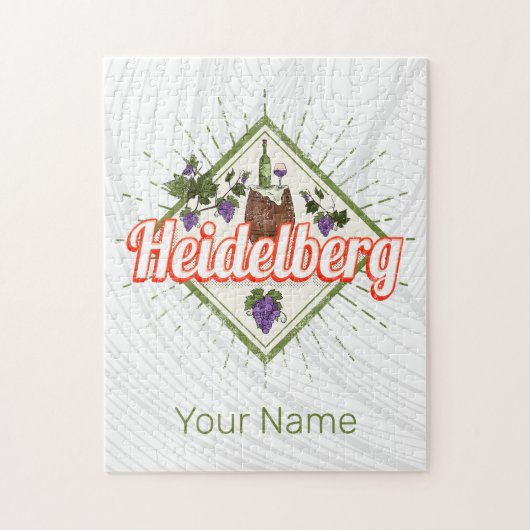 Heidelberg am Neckar Germany Retro Wine Legpuzzel (Verticaal)
