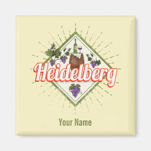 Heidelberg am Neckar Germany Retro Wine Magneet