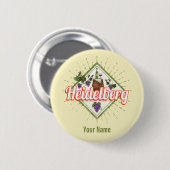 Heidelberg am Neckar Germany Retro Wine  Ronde Button 5,7 Cm (Voorkant /achterkant)