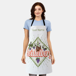 Heidelberg am Neckar Germany Retro Wine  Schort