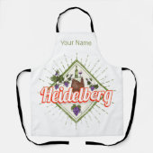 Heidelberg am Neckar Germany Retro Wine  Schort (Voorkant)
