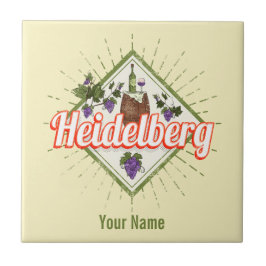 Heidelberg am Neckar Germany Retro Wine  Tegeltje