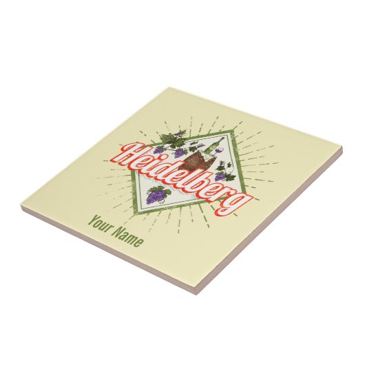 Heidelberg am Neckar Germany Retro Wine  Tegeltje (Zijkant)