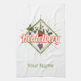 Heidelberg am Neckar Germany Retro Wine  Theedoek
