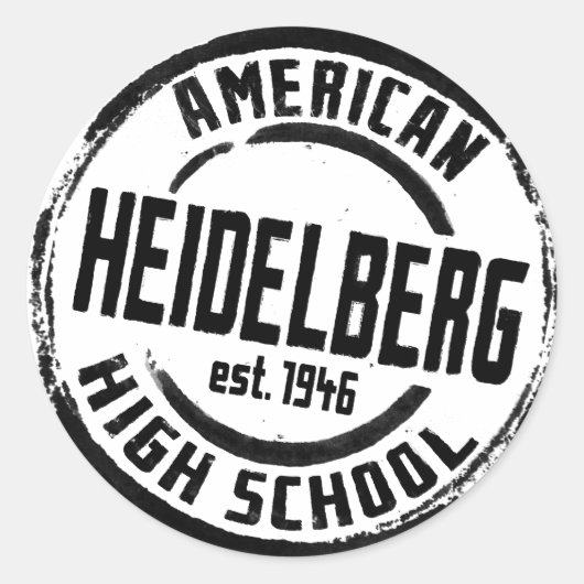 Heidelberg American High School Stamp A004 Ronde Sticker (Voorkant)