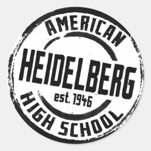Heidelberg American High School Stamp A004 Ronde Sticker