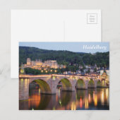 Heidelberg-avond Briefkaart (Voorkant / Achterkant)