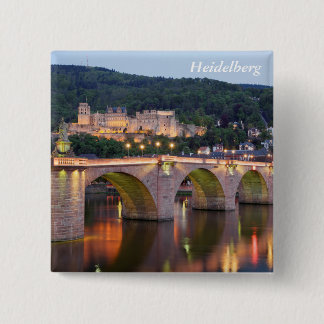 Heidelberg-avond Vierkante Button 5,1 Cm