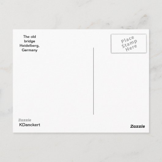Heidelberg Briefkaart (Achterkant)