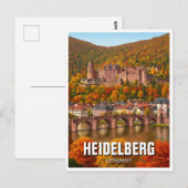 Heidelberg Castle Duitsland Herfstreis Briefkaart (Voorkant / Achterkant)
