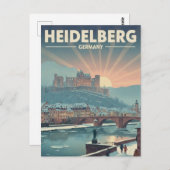 Heidelberg Castle Duitsland Winterreizen Briefkaart (Voorkant / Achterkant)