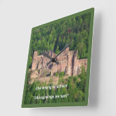 Heidelberg Castle & German Gezegde Wall Clock Vierkante Klok (Hoek)