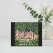 Heidelberg Castle in het Duits en Duits Gezegde Briefkaart (Staand voorkant)