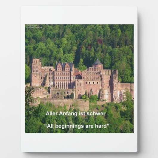 Heidelberg Castle in het Duits en Duits Gezegde Fotoplaat (Voorkant)