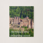 Heidelberg Castle in het Duits en Duits Gezegde Legpuzzel (Verticaal)